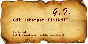 Günsberger Ildikó névjegykártya