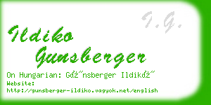 ildiko gunsberger business card